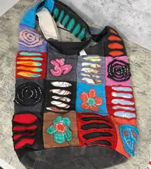 Boho Hippie Patchwork Crossbody Floral Quilted Embroidered Sling Bag