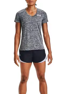 Under Armour T-Shirt NWT UA Black Heathered Tech V-Neck Training Short Sleeve XS