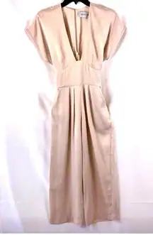 Planet Blue/ 🌎 jumpsuit cream wide leg Size S NWOT