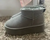 Gray Women's Platform Slippers