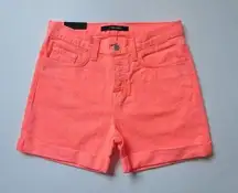 NWT J Brand Kennedy Short in Flamingo Low Rise Rolled Hem Shorts 25 $148