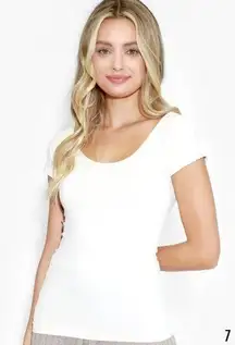 New White Cap Sleeve Scoop Neck Soft and Stretchy Top