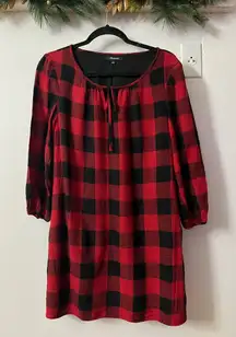 Madewell Red and Black Buffalo plaid shift Dress