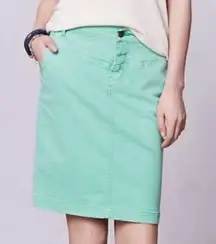 Anthropologie Holding Horses Green Denim Skirt