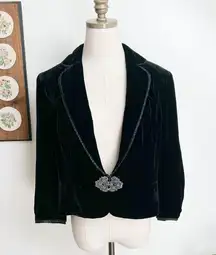 Silk Velvet Black Blazer Jacket size 14