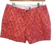 Old Navy Womens‎ Mid Rise Star Print Cotton Classic Chino Shorts Red Size 6