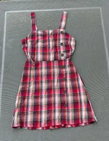 Plaid overall red fall dress by wild fable size XS red winter cute cottagecore