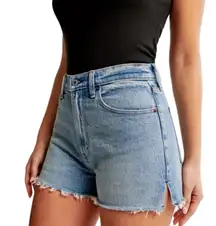 Abercrombie & Fitch Women's plus Sz 22 36 Light Wash Mom Jean Shorts High Rise