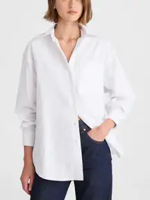 Madewell Women's Oversized White Button Up Cotton Long Sleeve Shirt XS New