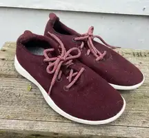 Allbirds Maroon Mizzle Wool Low Top Runner Shoes 0521 NV1