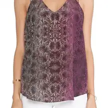 Rory Beca Purple Snake Print Silk Tank Top XS