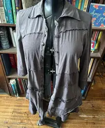 Neon Buddha key button gray elevated basics knit jacket