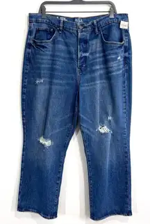 a.n.a ‎ Jeans Womens 18 Highest Rise Vintage Straight Denim Denim Distressed Mom
