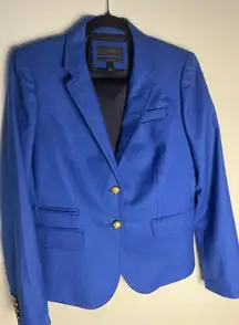 J. Crew Schoolboy Blue Blazer with Structured Shoulders and Notched Lapels