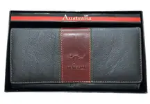 Australian‎ Genuine Leather Black & Brown Women’s Wallet Kangaroo New In Box
