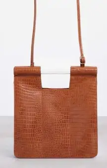 NWT Beis The Crossbody In Cognac Croc