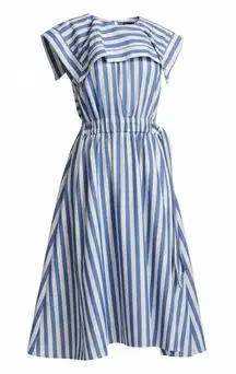 3.1 Phillip Lim Midi Dress Draped Handkerchief Collar Gathered Waist Size 0