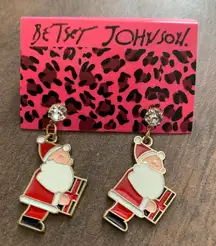 Santa Claus Christmas Earrings Betsey Johnson