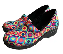 Easy Street Laurie Slip Resistant Clog Work Shoe Colorful Pattern - Size 9M NWOT