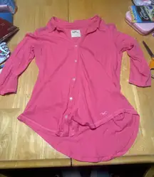 Hollister VINTAGE Y2K hot pink 1/4 sleeve shirt