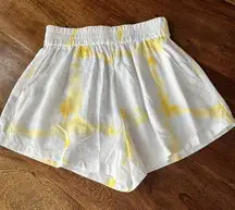 Calia Swim‎ Collection Cover Up Shorts Women XXS White Yellow Tie Dye High-Rise