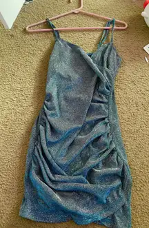 Mini blue sparkle dress