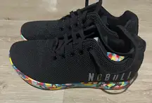 NOBULL Outwork Black Wild Trainer Sneaker Shoe Rainbow Multi Color Sz 9.5owmens