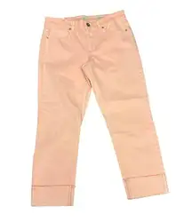 NWT J. Jill Authentic Fit Cropped Cuffed Jeans | Light Seashell Pink | 6
