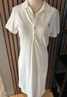RALPH LAUREN Women’s WHITE COTTON POLO DRESS  NWT  Sz M