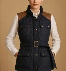 Ralph Lauren Navy and Brown Quilted Vest
