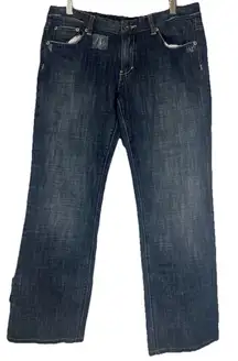 Armani Exchange Jeans Blue Straight Grunge‎ Classic Denim Logo Distressed 10 Reg