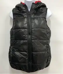 Aeropostale Black puffer hooded vest xs sleeveless  black jacket