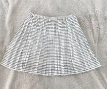 White Striped Pleated Skirt