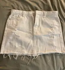 White Denim Skirt