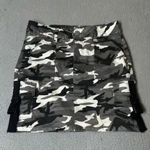 Vip Jeans  Skirt Womens Juniors Medium Gray Camo High Rise Cargo Mini Skirt