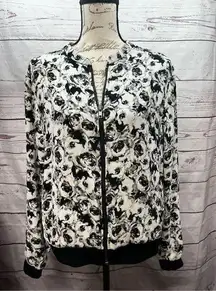 Apt 9 XL black and white zip up light weight jacket (#2061)