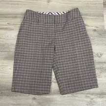 Purple, Blue & Yellow Plaid Women's Bermuda 12" Inseam Golf Shorts Size 4