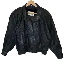 wilson's leather Vintage Wilsons Suede & Leather Black Bomber Jacket 80s, size Large