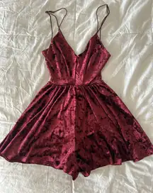 Red / Purple Velvet Romper