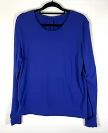 LULULEMON Athletic Shirt Rush‎ Hour Women’s Long Sleeve Cobalt Blue  Sz 12 Rulu