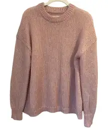 Jack Wills mohair wool blend fuzzy knit sweater crew neck soft pink womens sz 2