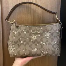 Coach  Clara Shoulder Bag In Signature Canvas With Star And Snowflake Print