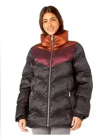 NWT $200  Puffer Coat in Bronze Burgundy Sz Small