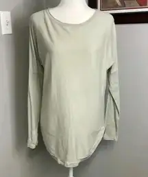 Lululemon Pale Green Crewneck Rounded Long Sleeve Sweater Size 6