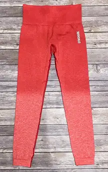 Gymshark Adapt Ombre Raspberry Red White Marl Marled Leggings XS