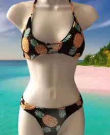 Cute!! Black with pineapple design bikini