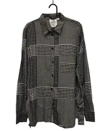 Cheap Monday black white houndstooth plaid long sleeve size‎ M *read