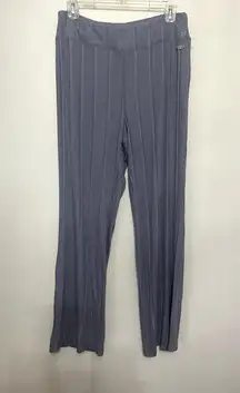 Danskin Women's Gray/Blue Ribbed Pull On Lounge Pants L NWOT