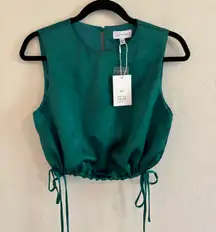 Satin Emerald Green Top