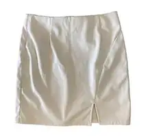 White Faux Leather Mini Skirt